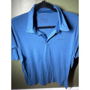 Patagonia Men’s L Cactusflats Perfomance SS Polo Shirt Blue Stretch